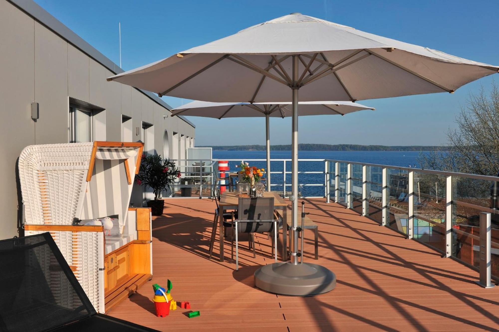 Apartment 37 "Sonnendeck", Blickrichtung Von Der Terrasse Auf Das Offenes Meer, Strand, Innenstadt Eckernforde Bagian luar foto